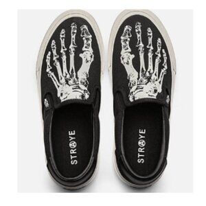 Straye Ventura Slip-On Black & White Skate Shoes 8 Men/9.5 WMS